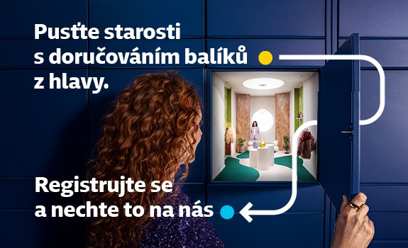 E-tailer banner s ponukou k registraci k přepravě